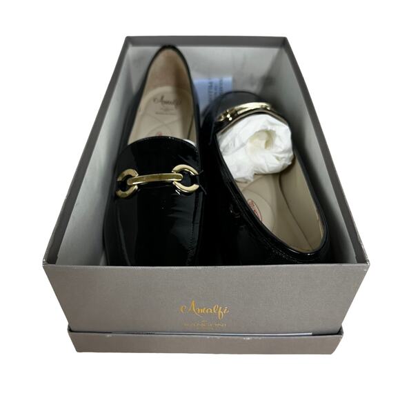 Amalfi by Rangoni NWB Gero Vernice Black Patent Leather Loafers Size 13 - Picture 8 of 9